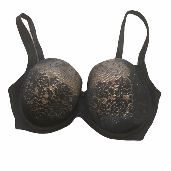 Soma black lace full coverage bra 34DDD
